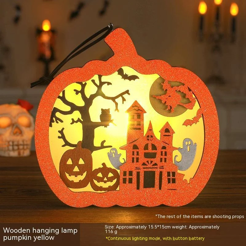 Halloween Pumpkin Lamp Children's Portable Lantern Luminous Ornaments Kindergarten Scene Decorative Ornaments Desktop -  - #tag1#