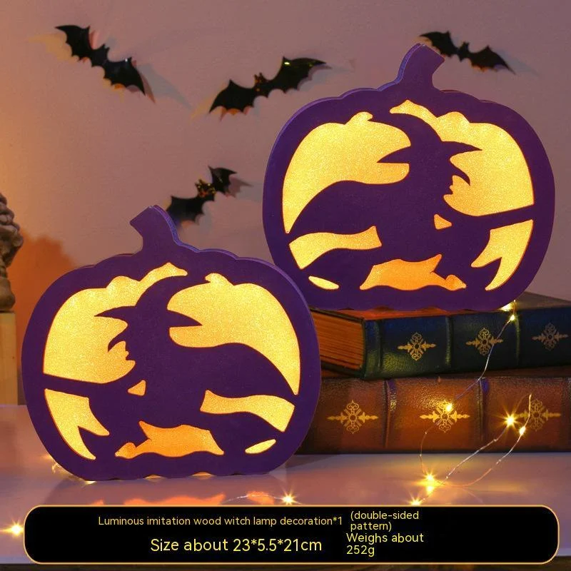 Halloween Pumpkin Lamp Children's Portable Lantern Luminous Ornaments Kindergarten Scene Decorative Ornaments Desktop -  - #tag1#
