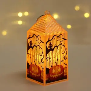 Halloween Pumpkin Lamp Decorations Children's Portable Small Night Lamp Cage Desktop Decoration Layout Props