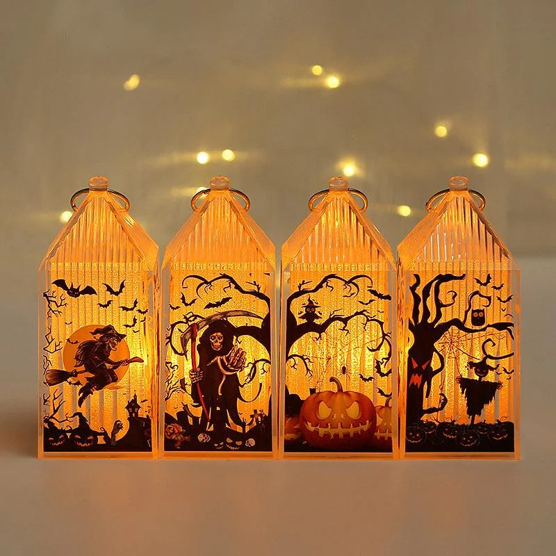 Halloween Pumpkin Lamp Decorations Children's Portable Small Night Lamp Cage Desktop Decoration Layout Props -  - #tag1#