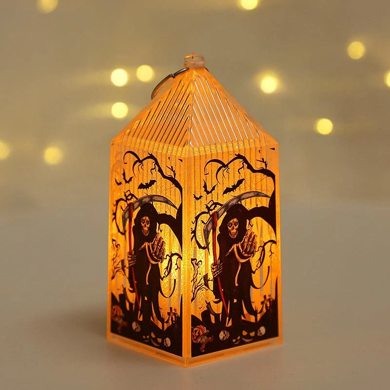 Halloween Pumpkin Lamp Decorations Children's Portable Small Night Lamp Cage Desktop Decoration Layout Props -  - #tag1#