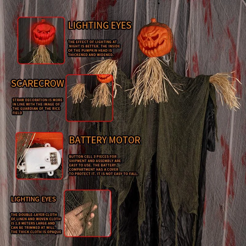 Halloween Pumpkin Luminous Sound Induction Decoration Props -  - #tag1#