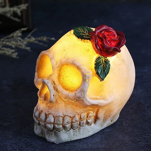 Halloween Resin Skull LED Night Light Decorative Light -  - #tag1#