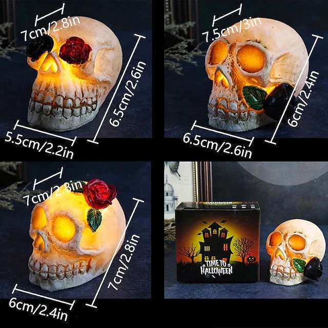 Halloween Resin Skull LED Night Light Decorative Light -  - #tag1#