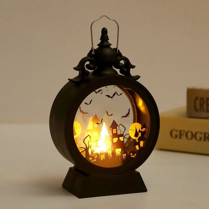 Halloween Retro Candle Portable Storm Lantern -  - #tag1#
