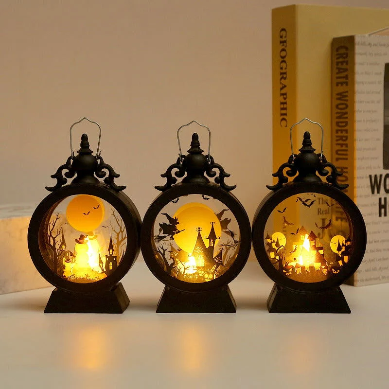 Halloween Retro Candle Portable Storm Lantern -  - #tag1#