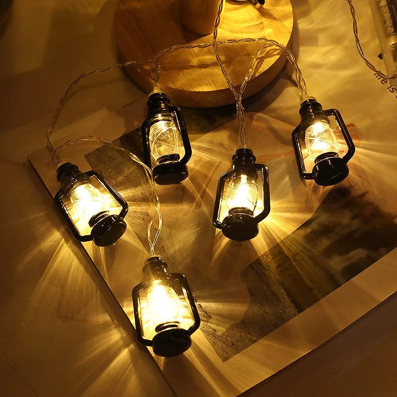 Halloween Retro Kerosene Lamp Style Holiday Room Decorative String Lights -  - #tag1#