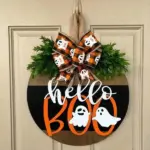 Halloween_Round_Wooden_Board_Front_Door_Decoration_Wreath_-_-_tag1_-4263481 Halloween Round Wooden Board Front Door Decoration Wreath tag1