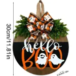 Halloween_Round_Wooden_Board_Front_Door_Decoration_Wreath_-_-_tag1_-4263491 Halloween Round Wooden Board Front Door Decoration Wreath tag1
