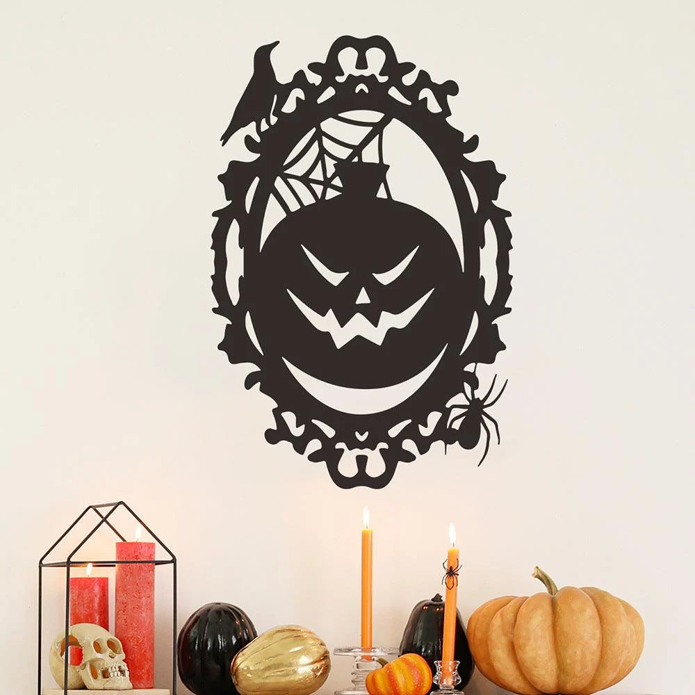 Halloween Scary Pumpkin Decoration Removable Sticker -  - #tag1#