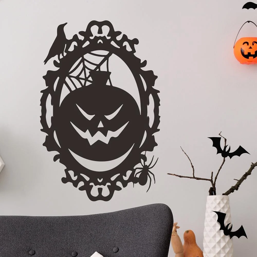 Halloween Scary Pumpkin Decoration Removable Sticker -  - #tag1#