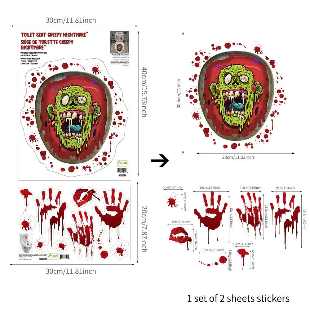 Halloween Series Theme Hotel Toilet Toilet Stickers -  - #tag1#