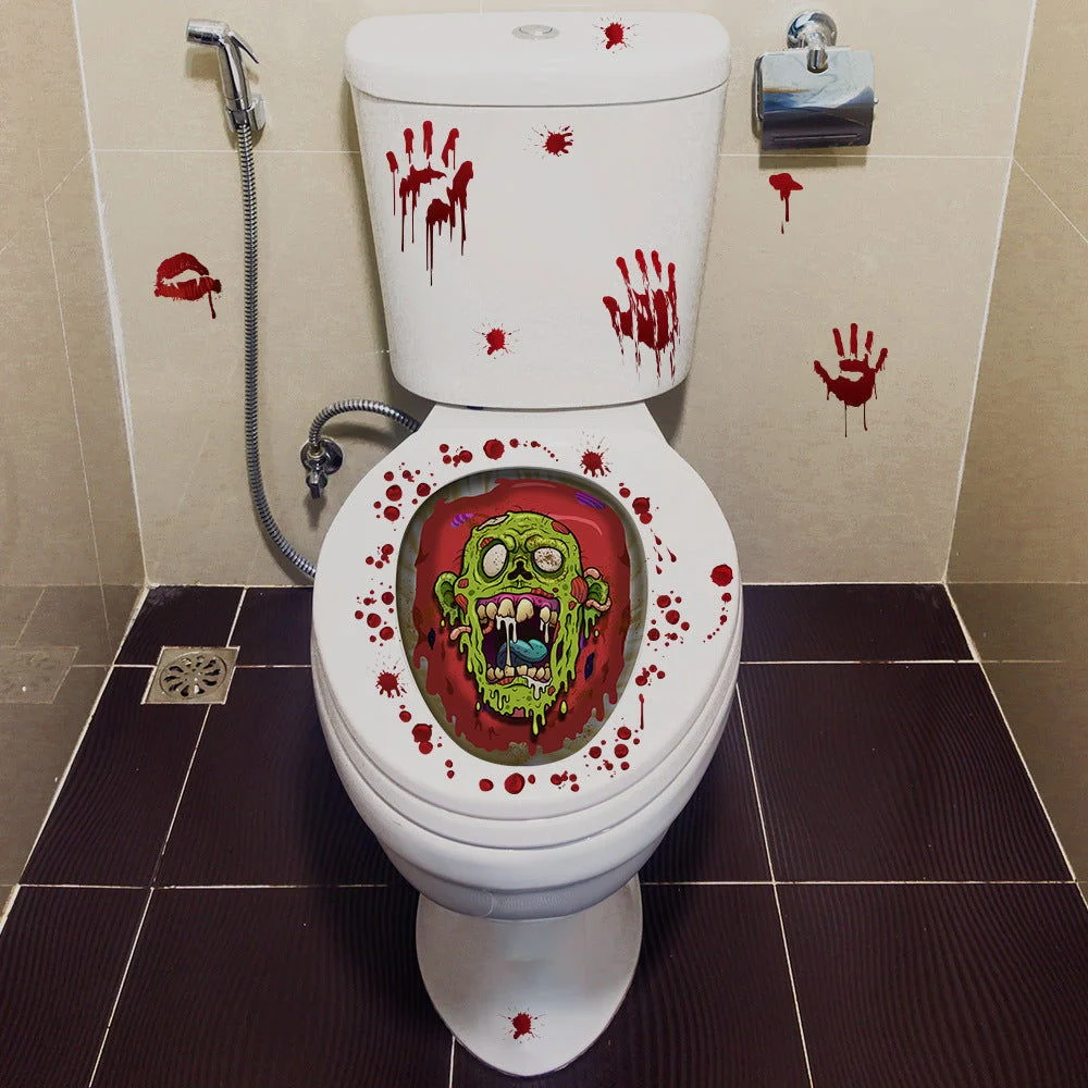 Halloween Series Theme Hotel Toilet Toilet Stickers -  - #tag1#