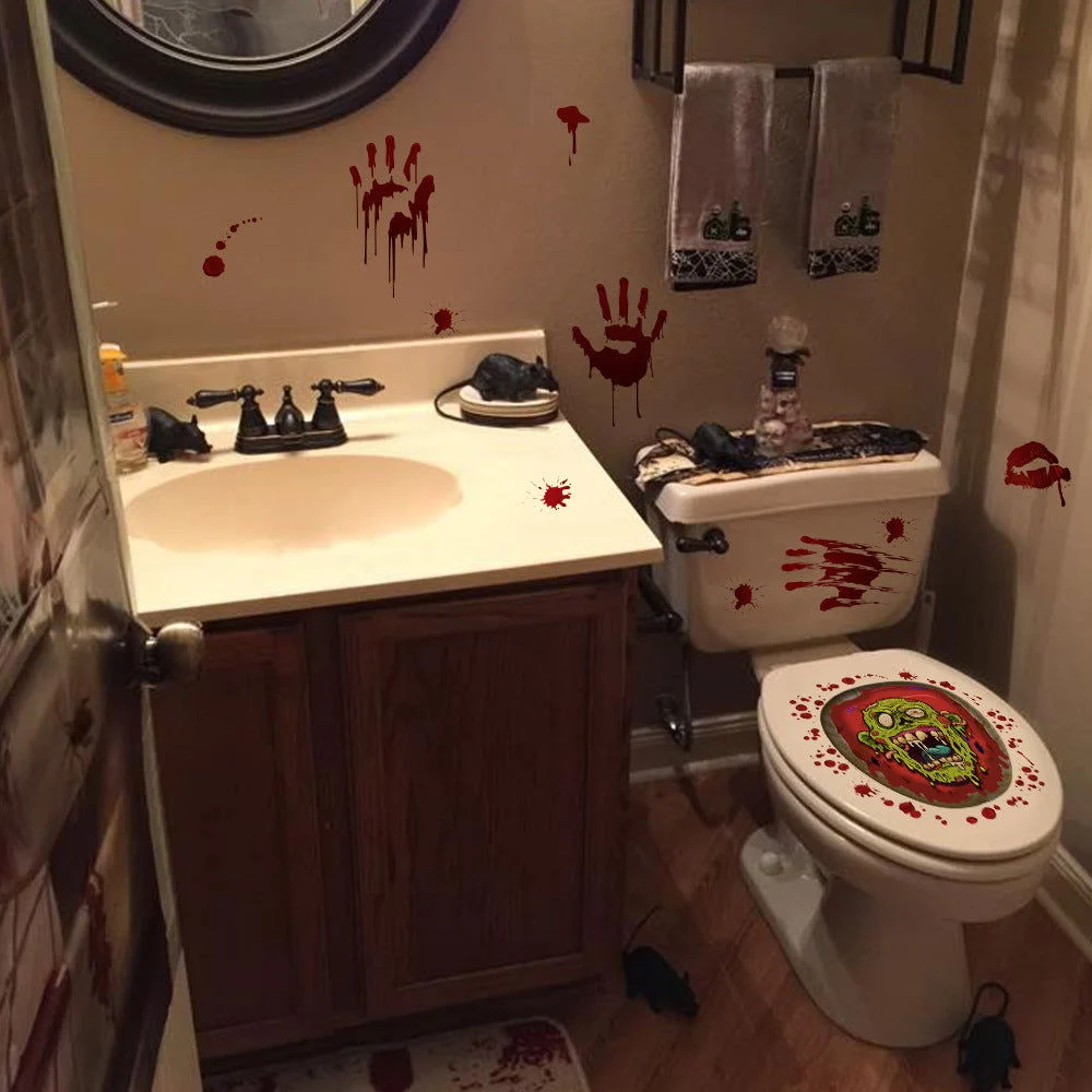 Halloween Series Theme Hotel Toilet Toilet Stickers -  - #tag1#