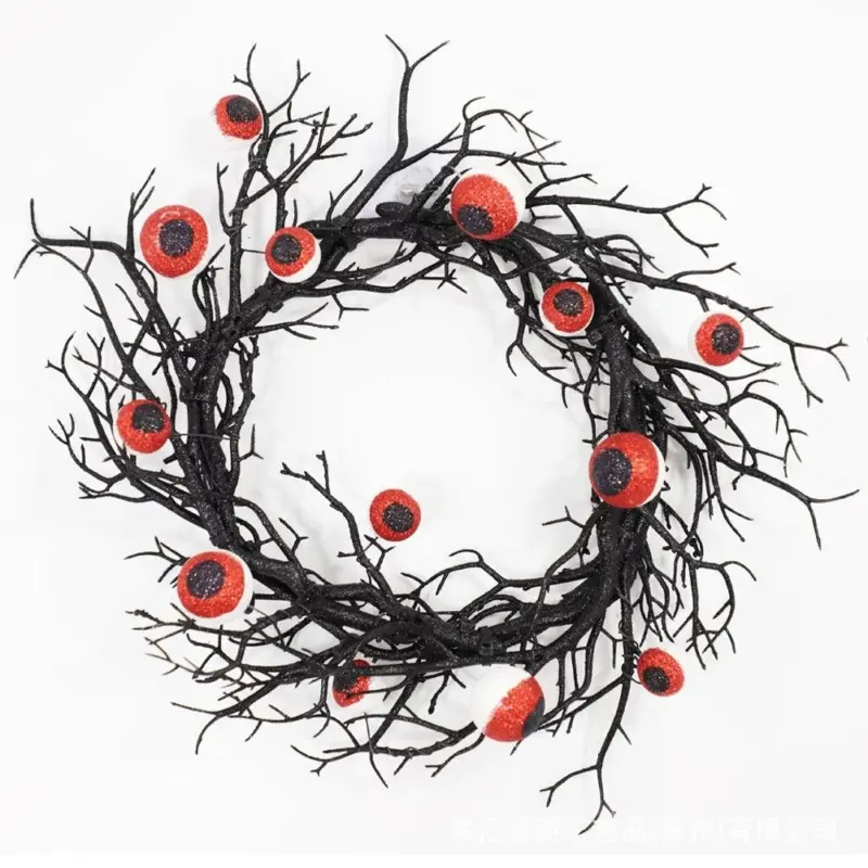 Halloween Simulation Eye Wreath Atmosphere Pendant Party Decoration Props tag1
