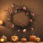 Halloween Simulation Eye Wreath Atmosphere Pendant Party Decoration Props tag1