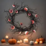 Halloween Simulation Eye Wreath Atmosphere Pendant Party Decoration Props tag1