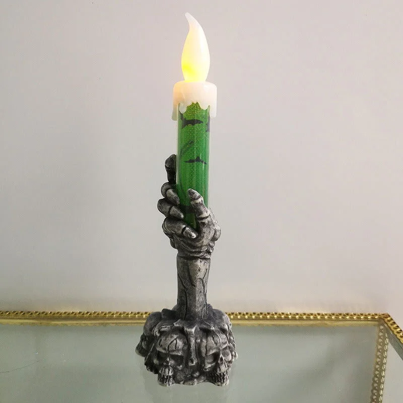 Halloween Skeleton Ghost Holding Candle Light -  - #tag1#