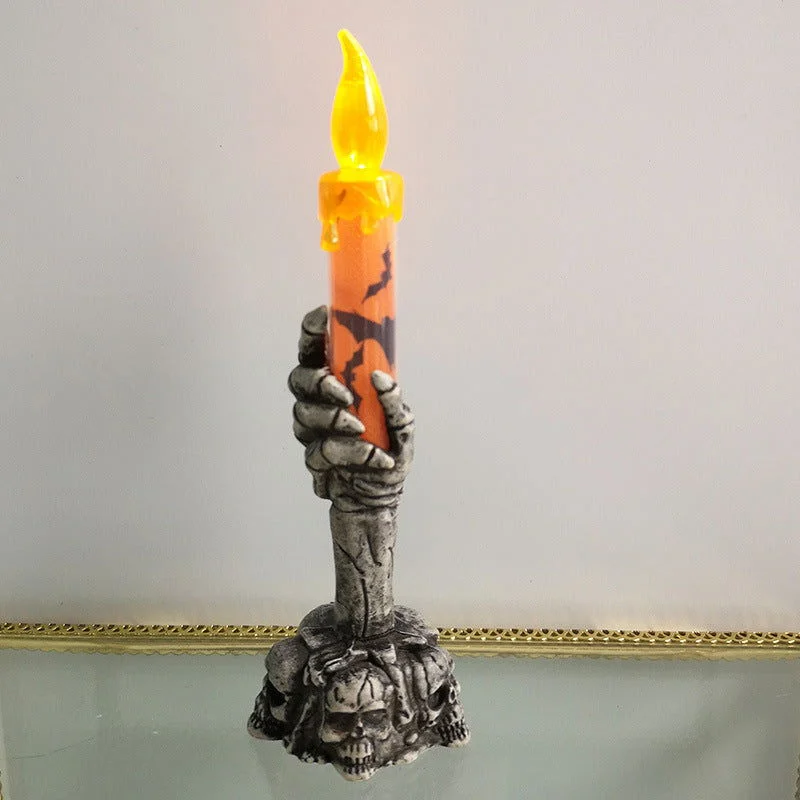 Halloween Skeleton Ghost Holding Candle Light -  - #tag1#