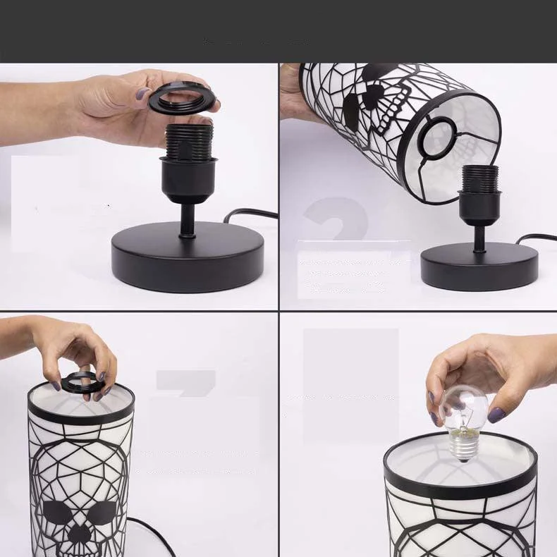 Halloween Skull Decoration Festive Atmosphere USB Iron Table Lamp -  - #tag1#