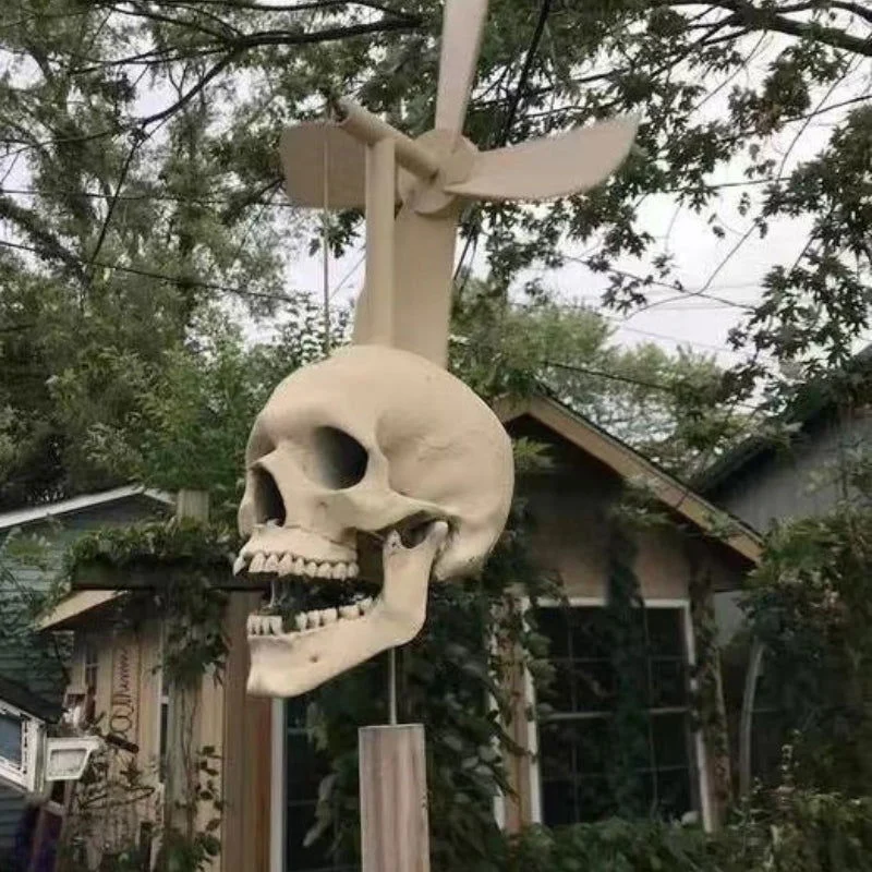 Halloween Skull Head Windmill Rotating Head Ornament -  - #tag1#