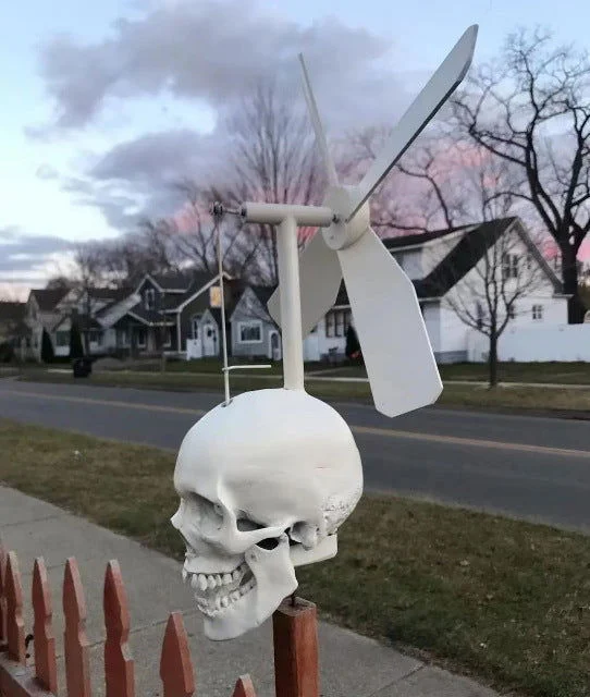 Halloween Skull Head Windmill Rotating Head Ornament -  - #tag1#