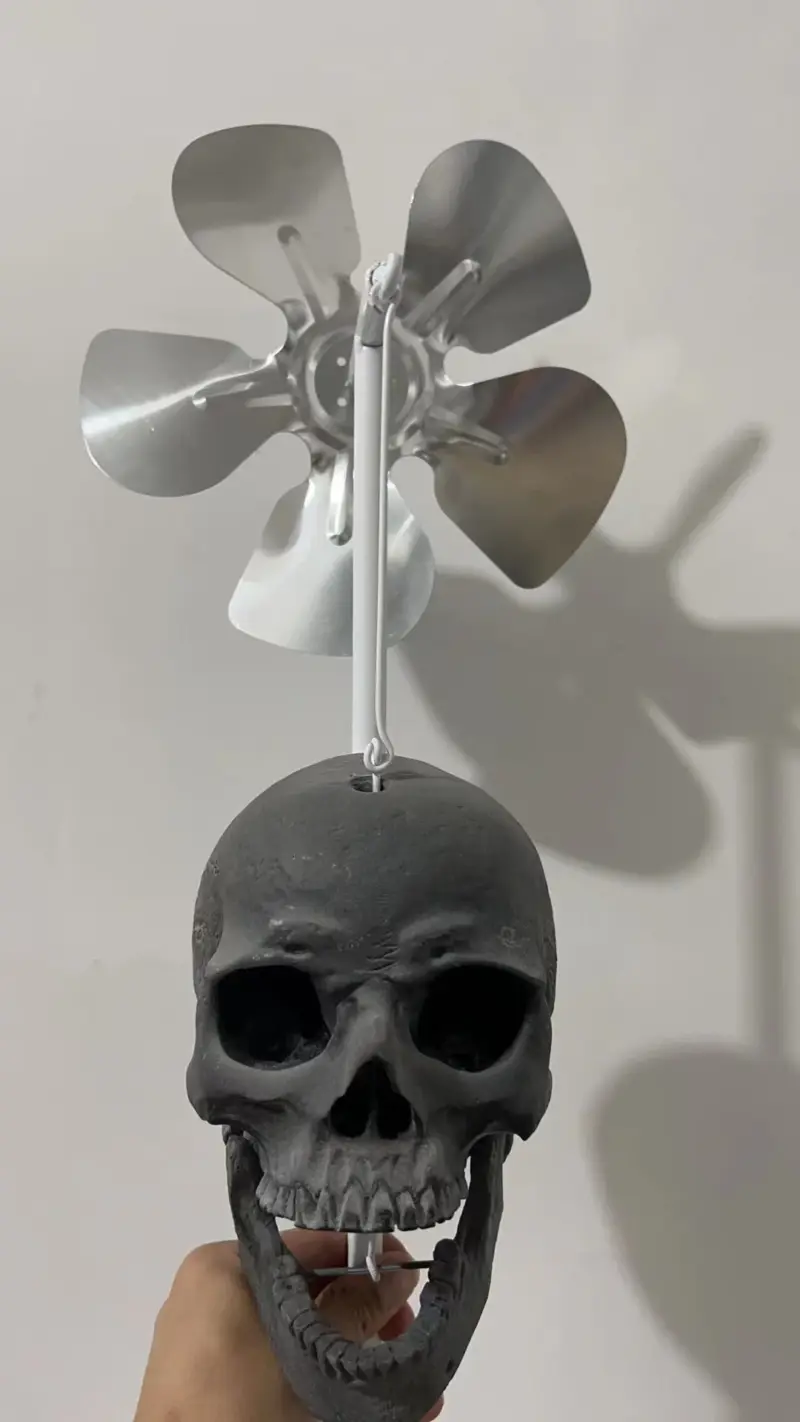 Halloween Skull Head Windmill Rotating Head Ornament tag1
