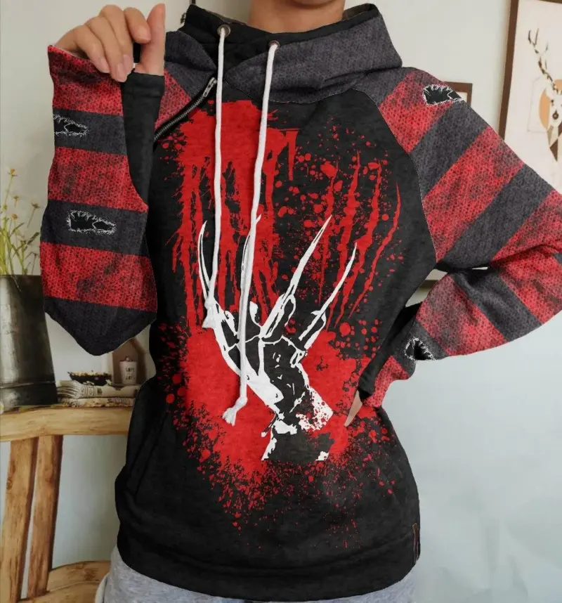 Halloween Skull Horror Full Print Unisex Hoodie tag1