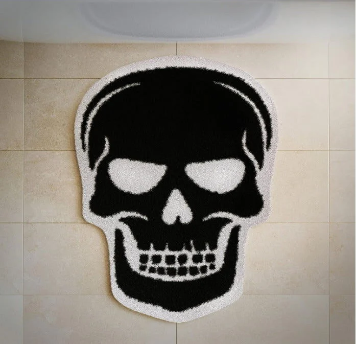 Halloween Skull Pumpkin Horror Cashmere Foot Mat -  - #tag1#