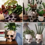 Halloween Skull Resin Flower Pot Outdoor Study tag1