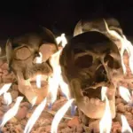 Halloween Skull Stove Barbecue Ceramic Ornaments Simulation tag1