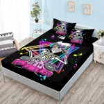 Halloween Skull Three Piece Fitted Bedding tag1