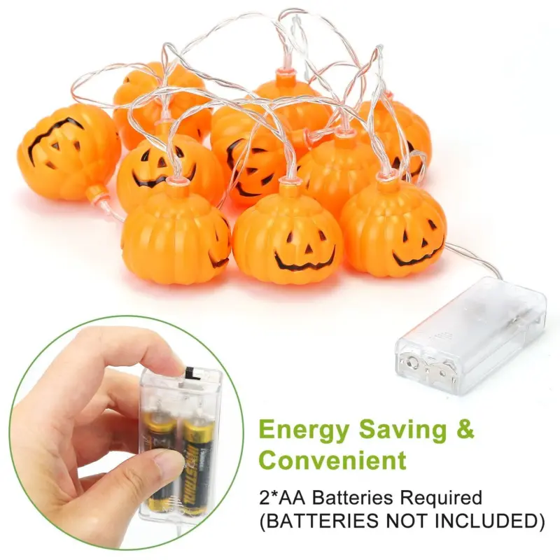 Halloween String Light Pumpkin LED Lamps Battery Powered tag1