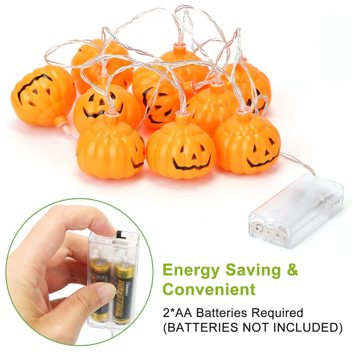 Halloween String Light Pumpkin LED Lamps Battery Powered -  - #tag1#