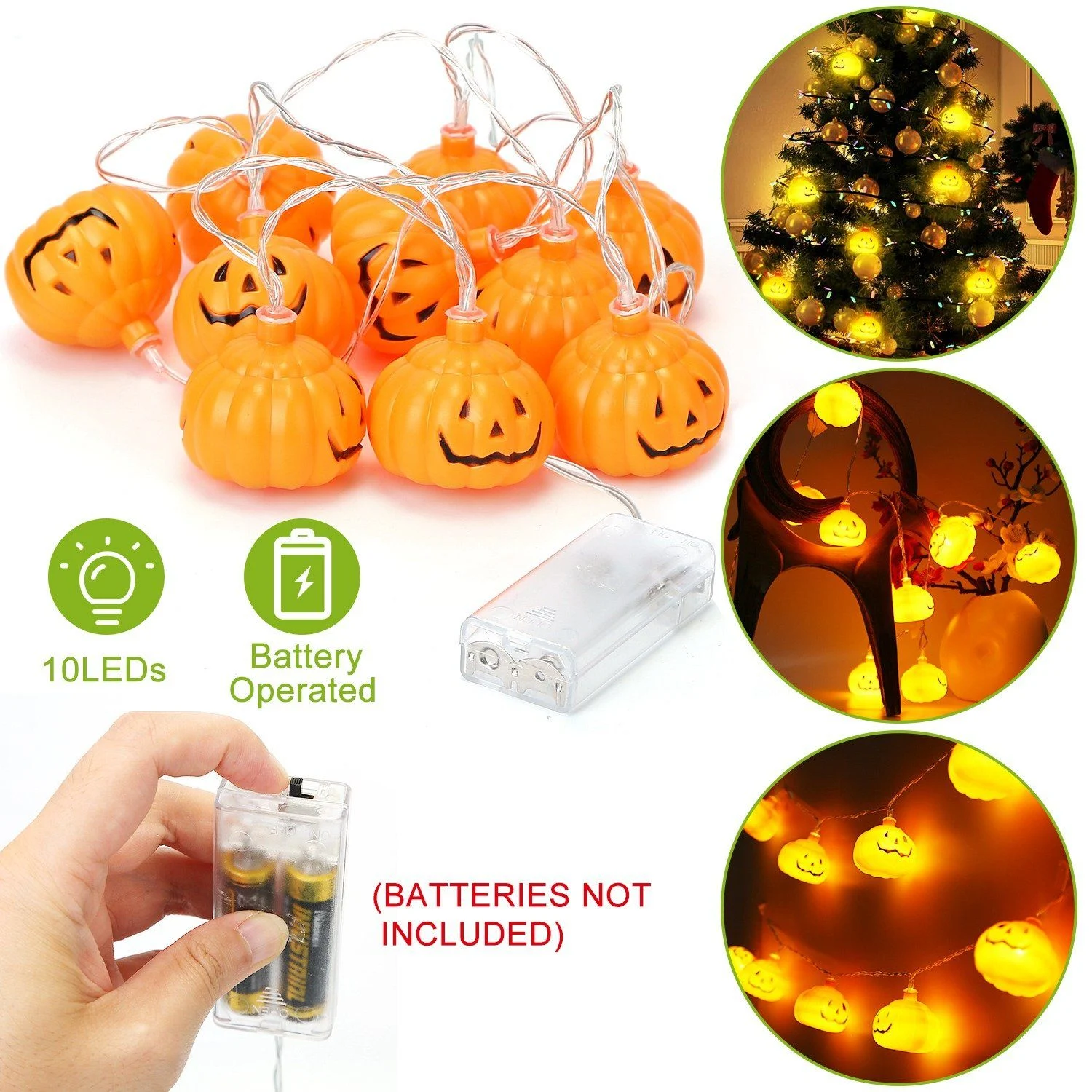 Halloween String Light Pumpkin LED Lamps Battery Powered -  - #tag1#