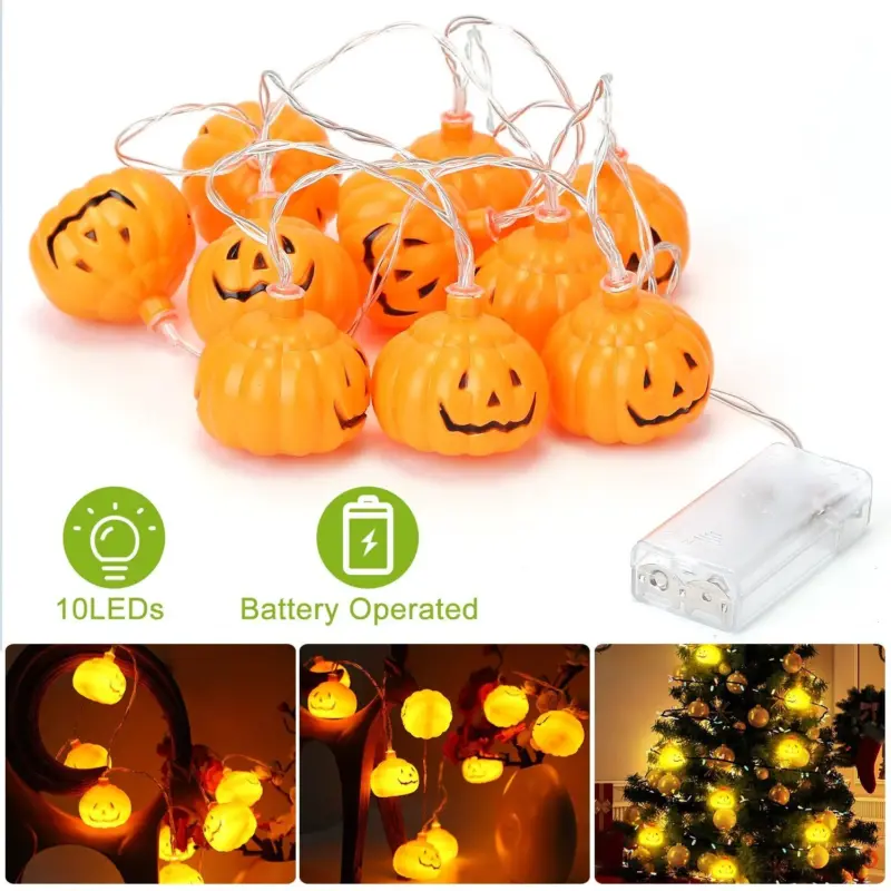 Halloween String Light Pumpkin LED Lamps Battery Powered tag1