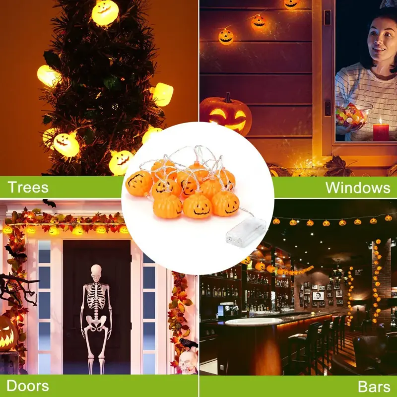 Halloween String Light Pumpkin LED Lamps Battery Powered tag1
