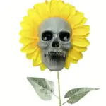 Halloween Sunflower Skull Head Garden Decoration tag1