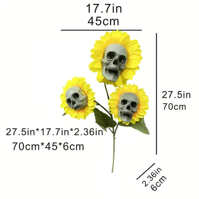 Halloween Sunflower Skull Head Garden Decoration -  - #tag1#
