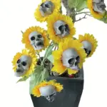 Halloween Sunflower Skull Head Garden Decoration tag1