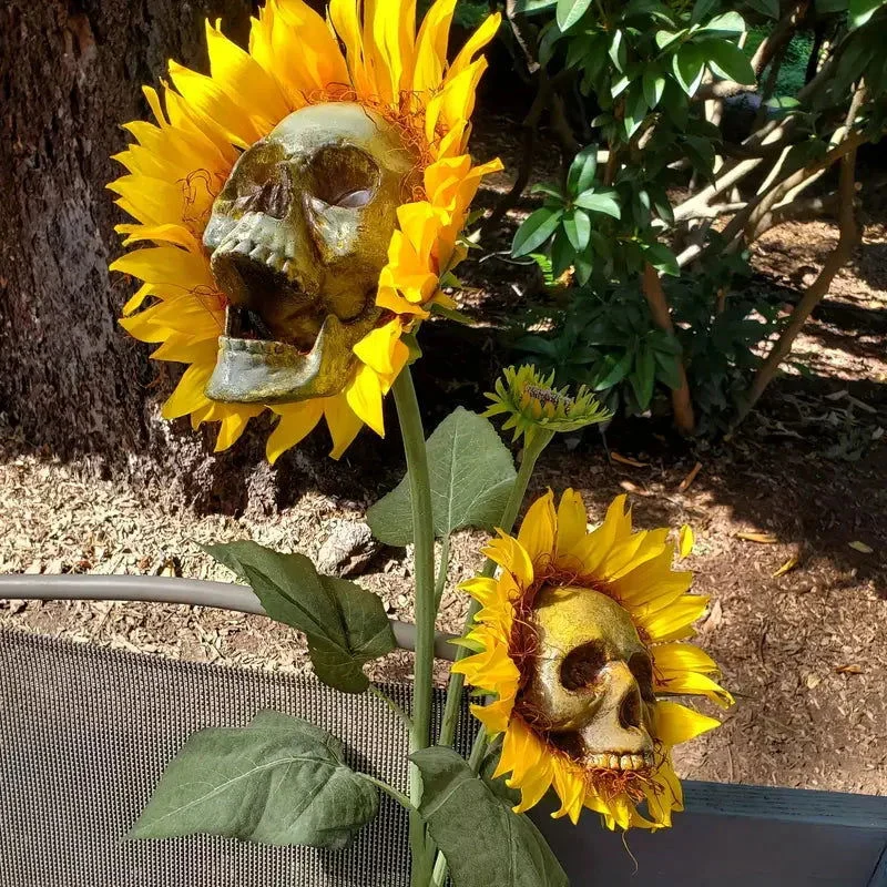 Halloween Sunflower Skull Head Garden Decoration -  - #tag1#