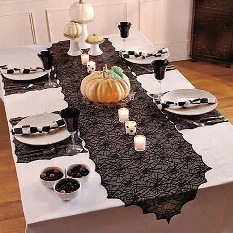 Halloween Tablecloth Lace Mesh Cloth -  - #tag1#