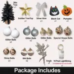 Halloween Tabletop Christmas Tree With Lights And Ornaments tag1