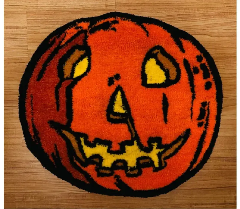 Halloween Theme Carpet Cashmere Floor Mat Non slip tag1