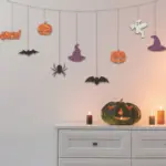 Halloween Theme Party Decoration Pumpkin Bat Scene Layout Hanging String tag1