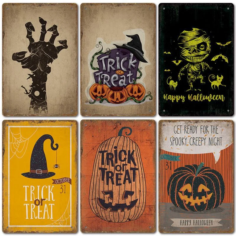 Halloween Vintage Iron Sheet Painting -  - #tag1#