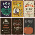 Halloween Vintage Iron Sheet Painting tag1