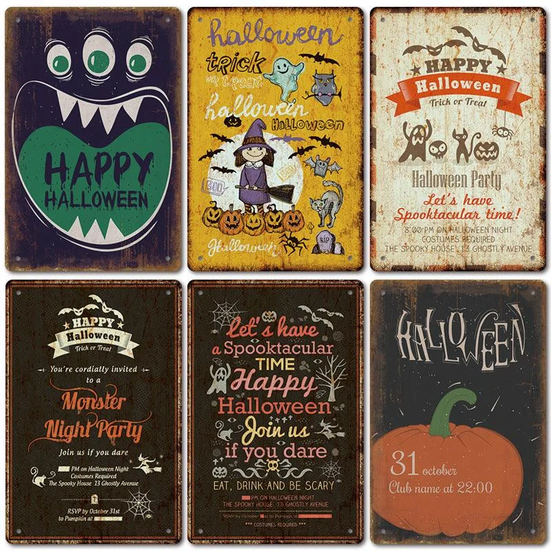 Halloween Vintage Iron Sheet Painting -  - #tag1#