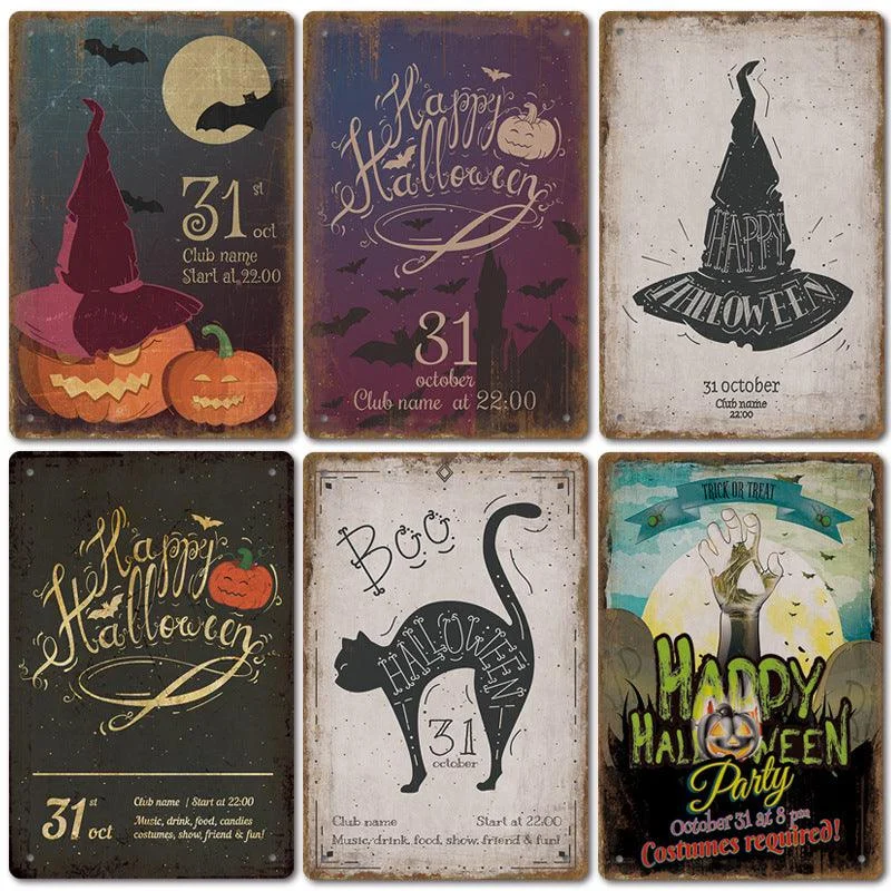 Halloween Vintage Iron Sheet Painting -  - #tag1#