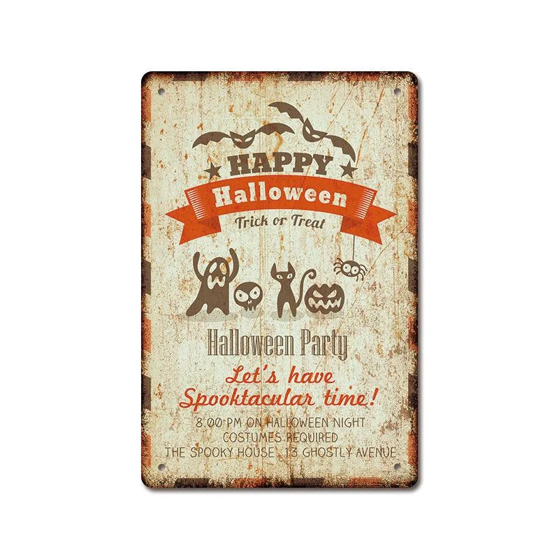 Halloween Vintage Iron Sheet Painting -  - #tag1#